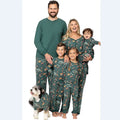 Grön julpyjamas med djurmotiv