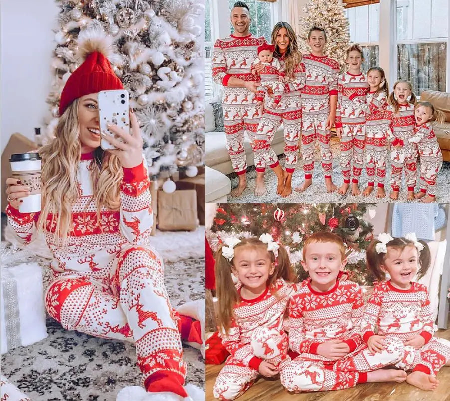 Matchande julpyjamas för hela familjen